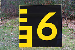 Langcat Emaille hoogtemeter bord voor Scheepvaart, of onderdoorvaart hoogtemeter