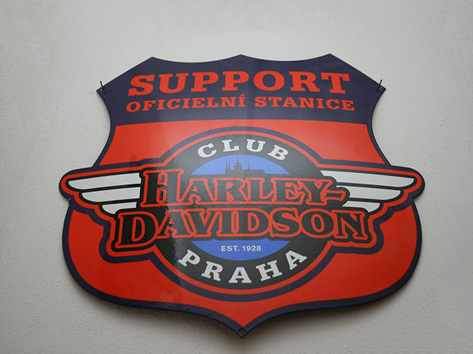Emaille Clubbord Harley Davidson